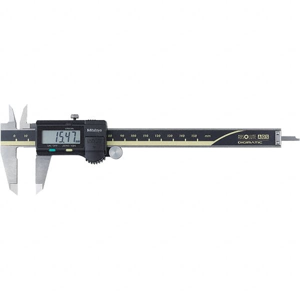 Mitutoyo - 0 to 150mm Range, 0.01mm Resolution, Electronic Caliper - Steel with 40mm Steel Jaws, 0.02mm Accuracy, SPC Output - Exact Tooling