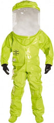 Dupont - Size 4XL, High Visibility Lime, Chemical, Disposable Encapsulated Suit - Attached Hood, Elastic Ankle, Elastic Wrist - Exact Tooling