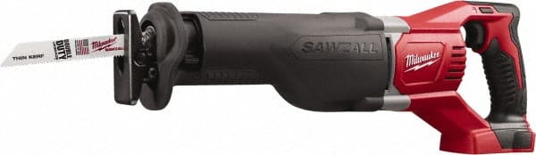 Milwaukee Tool - 18V, 0 to 3,000 SPM, Cordless Reciprocating Saw - 1-1/8" Stroke Length, 19" Saw Length, Lithium-Ion Batteries Not Included - Exact Tooling
