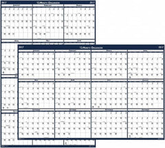 House of Doolittle - 1 Sheet, 66 x 33", Erasable Wall Calendar - Blue & Gray - Exact Tooling