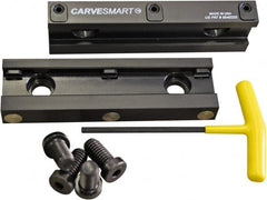 CarveSmart - 3/4" Jaw Width, 1.685" Jaw Height, 3/4" Jaw Thickness, Quick Change Jaw System Vise Jaw Sets - Aluminum, Bolt-On, 2 Jaws, Soft Jaws - Exact Tooling