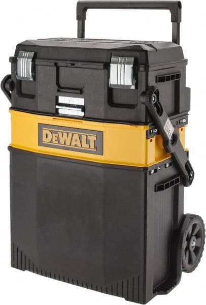 DeWALT - 29" Wide x 27" High x 21" Deep, Tool Cart - 90 Lb Capacity, Black - Exact Tooling