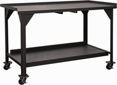 Durham - 60 Wide x 30" Deep x 39-1/2" High, Steel Workbench - Fixed Legs, Gray - Exact Tooling