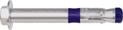 Powers Fasteners - 5/8" Diam, 5/8" Drill, 5" OAL, 1-5/8" Min Embedment Sleeve Concrete Anchor - Grade 8 Carbon Steel, Zinc-Plated Finish, Hex Head, Hex Drive - Exact Tooling