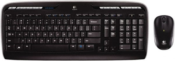 Logitech - Black Keyboard/Mouse - Use with Windows XP, Vista, 7, 8 - Exact Tooling