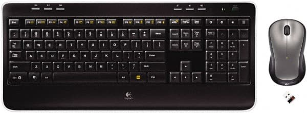 Logitech - Black Keyboard/Mouse - Use with Windows XP, Vista, 7, 8 - Exact Tooling