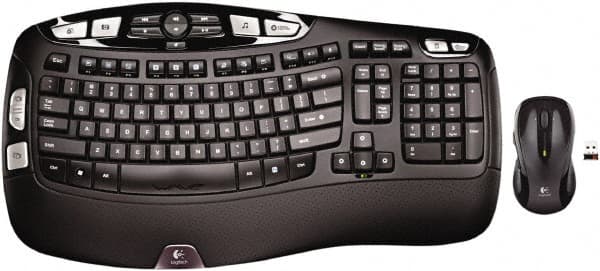 Logitech - Black Keyboard/Mouse - Use with Windows XP, Vista, 7, 8 - Exact Tooling