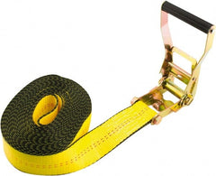 Erickson Manufacturing - 25' Long x 2" Wide, 10,000 Lb Basket Capacity, Polyester & Steel Web Sling - Yellow - Exact Tooling