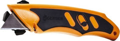 Gerber - Fixed Utility Knife - 1.3" Carbon Steel Blade, Orange & Black Rubber Handle, 1 Blade Included - Exact Tooling