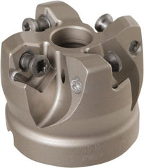 Iscar - 4 Inserts, 1-1/2" Cutter Diam, 0.059" Max Depth of Cut, Indexable High-Feed Face Mill - 1/2" Arbor Hole Diam, 1-1/4" High, FF FWX Toolholder, H600 WXCU 0.. Inserts, Series Helido - Exact Tooling