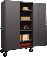 Durham - 4 Shelf Locking Storage Cabinet - Steel, 48" Wide x 24" Deep x 80" High, Gray - Exact Tooling