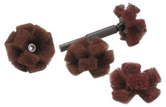 Merit Abrasives - 1-1/2" Diam Hard Density Cross Buff - 3 Plys, 8-32 Thread, Very Fine Grade, 2,000 Max RPM - Exact Tooling