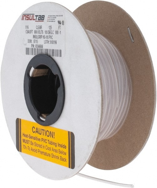 Made in USA - 2:1, PVC Heat Shrink Electrical Tubing - Clear - Exact Tooling