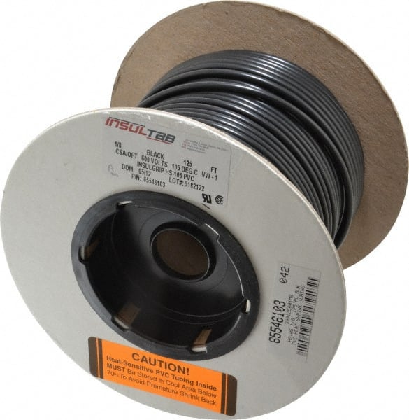 Made in USA - 2:1, PVC Heat Shrink Electrical Tubing - Black - Exact Tooling