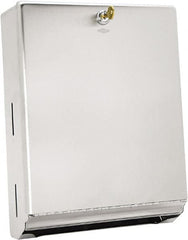 Bobrick - Manual, Stainless Steel Paper Towel Dispenser - 14" High x 10-3/4" Wide x 4" Deep, 400 C-Fold or 525 Multi-Fold, Silver - Exact Tooling