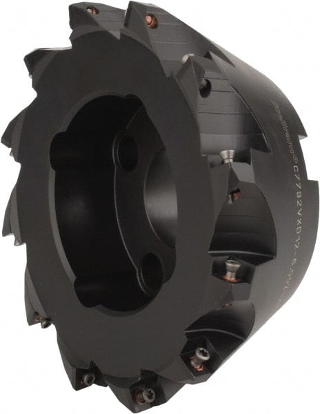 Kennametal - 6" Cut Diam, 0.098" Max Depth, 1-1/2" Arbor Hole, 12 Inserts, XD 12 Insert Style, Indexable Copy Face Mill - C7792VXD12-6.00Z12R Cutter Style, 2.48" High, Series 7792 - Exact Tooling