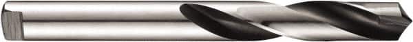 DORMER - 8.5mm 118° Spiral Flute Carbide-Tipped Screw Machine Drill Bit - Bright/Oxide Finish, Right Hand Cut, 50mm Flute Length, 90mm OAL, Four Facet Point, Tanged Shank - Exact Tooling