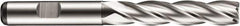 DORMER - 5/8" Diam, 4 Flute Powdered Metal Roughing & Finishing Square End Mill - Uncoated, Weldon Shank, 30° Helix, Centercutting, Extra Long Length - Exact Tooling