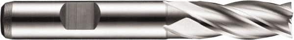 DORMER - 4 Flute Powdered Metal Roughing & Finishing Square End Mill - Uncoated, Weldon Shank, 30° Helix, Centercutting, Regular Length - Exact Tooling