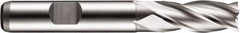 DORMER - 4 Flute Powdered Metal Roughing & Finishing Square End Mill - Uncoated, Weldon Shank, 30° Helix, Centercutting, Regular Length - Exact Tooling