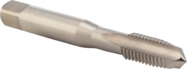 DORMER - M10x1.50 Metric Coarse 6H 3 Flute Bright Finish High Speed Steel Straight Flute Machine Tap - Plug, Right Hand Thread, 80mm OAL, 18mm Thread Length, Oversize - Exact Tooling