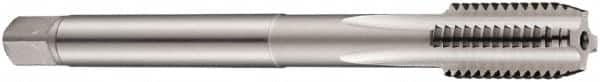 DORMER - 7/16-14 UNC 2B 3 Flute Bright Finish Cobalt Straight Flute Machine Tap - Bottoming, Right Hand Thread, 110mm OAL, 23mm Thread Length, Oversize - Exact Tooling