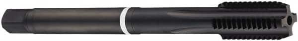 DORMER - M16x2.00 Metric Coarse 6HX 4 Flute Nitride Finish Powdered Metal Straight Flute Machine Tap - Bottoming, Right Hand Thread, 110mm OAL, 25mm Thread Length, Oversize - Exact Tooling