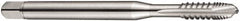 DORMER - M8x1.25 Metric Coarse, 3 Flute, Bright Finish, Cobalt Spiral Point Tap - Plug Chamfer, Right Hand Thread, 90mm OAL, 18mm Thread Length, 8mm Shank Diam, 6H Class of Fit, Series E216 - Exact Tooling