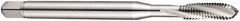DORMER - M2x0.40 Metric Coarse 3 Flute 6H Bottoming Spiral Flute Tap - Cobalt, Bright Finish, 45mm OAL, Right Hand Flute, Right Hand Thread, Series E207 - Exact Tooling