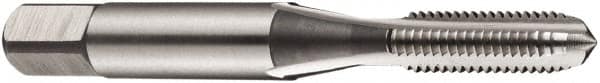 DORMER - M10x1.50 Metric Coarse 6H 3 Flute Bright Finish High Speed Steel Straight Flute Standard Hand Tap - Bottoming, Left Hand Thread, 70mm OAL, 22mm Thread Length, Oversize - Exact Tooling