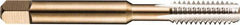 DORMER - #6-32 UNC, 3 Flute, Bottoming, Plug & Taper, Bright Finish, High Speed Steel Tap Set - Right Hand Cut, 2" OAL, 0.58" Thread Length, 2B; 3B Class of Fit, Series E061 - Exact Tooling