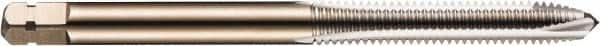 DORMER - 1/2-20 UNF, 2 Flute, Bright Finish, Powdered Metal Spiral Point Tap - Plug Chamfer, Right Hand Thread, 3-3/8" OAL, 0.9055" Thread Length, 0.367" Shank Diam, 3B Class of Fit, Series E035 - Exact Tooling