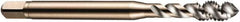DORMER - M6x1.00 Metric Coarse 3 Flute 6H Bottoming Spiral Flute Tap - Cobalt, Bright Finish, 66mm OAL, Right Hand Flute, Right Hand Thread, Series E002 - Exact Tooling
