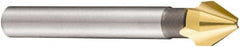 DORMER - 5mm Shank Diam, 3 Flute 60° High Speed Steel Countersink - TiN Finish, 45mm OAL, Single End, Straight Shank, Right Hand Cut - Exact Tooling