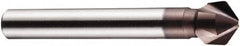 DORMER - 6mm Shank Diam, 3 Flute 100° High Speed Steel Countersink - TiAlN Finish, 56mm OAL, Single End, Straight Shank, Right Hand Cut - Exact Tooling