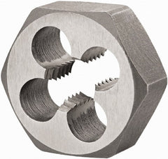 DORMER - M18x1.50 Metric Fine Thread, Right Hand Thread, Hex Rethreading Die - High Speed Steel, 11/16" Thick, Series F312 - Exact Tooling