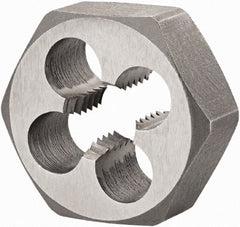 DORMER - M11x1.50 Metric Coarse Thread, Right Hand Thread, Hex Rethreading Die - High Speed Steel, 7/16" Thick, Series F302 - Exact Tooling