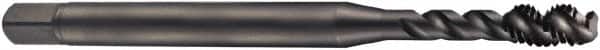 DORMER - 1/4-28 UNF 3 Flute 2B Bottoming Spiral Flute Tap - Cobalt, Oxide Finish, 80mm OAL, Right Hand Flute, Right Hand Thread, Series EX31 - Exact Tooling
