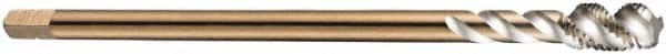 DORMER - M8x0.75 Metric Fine 3 Flute 6H Bottoming Spiral Flute Tap - Cobalt, Bright Finish, 80mm OAL, Right Hand Flute, Right Hand Thread, Series EX10 - Exact Tooling