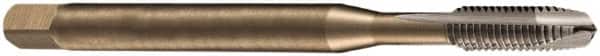 DORMER - 1/4-28 UNF, 3 Flute, Bright Finish, Cobalt Spiral Point Tap - Bottoming Chamfer, Right Hand Thread, 80mm OAL, 15mm Thread Length, 7mm Shank Diam, 2B Class of Fit, Series EP30 - Exact Tooling
