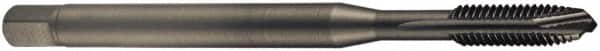 DORMER - M8x1.25 Metric Coarse, 3 Flute, Oxide Finish, Cobalt Spiral Point Tap - Plug Chamfer, Right Hand Thread, 90mm OAL, 18mm Thread Length, 8mm Shank Diam, 6H Class of Fit, Series EP016H - Exact Tooling