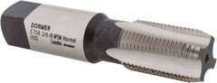 DORMER - 3/8-18 NPSM Thread, 4 Flute Standard Pipe Tap - 80mm OAL, 27mm Thread Length, Bright Finish, High Speed Steel - Exact Tooling