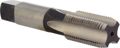 DORMER - 1/2-14 NPSM Thread, 4 Flute Standard Pipe Tap - 100mm OAL, 35mm Thread Length, Bright Finish, High Speed Steel - Exact Tooling