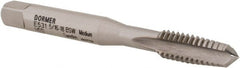 DORMER - 5/16-18 BSW 3 Flute Bright Finish High Speed Steel Straight Flute Machine Tap - Taper, Right Hand Thread, 72mm OAL, 16mm Thread Length, Oversize - Exact Tooling