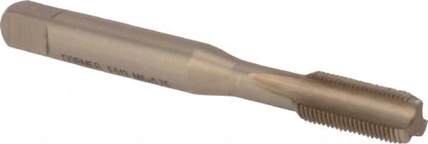 DORMER - M8x0.75 Metric Fine 6H 3 Flute Bright Finish High Speed Steel Straight Flute Machine Tap - Bottoming, Right Hand Thread, 72mm OAL, 16mm Thread Length, Oversize - Exact Tooling