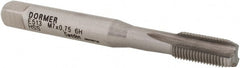 DORMER - M7x0.75 Metric Fine 6H 3 Flute Bright Finish High Speed Steel Straight Flute Machine Tap - Bottoming, Right Hand Thread, 66mm OAL, 13mm Thread Length, Oversize - Exact Tooling