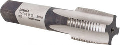 DORMER - 1/2-14" BSPP, 4 Flutes, Taper Chamfer, Bright Finish, High Speed Steel British Standard Pipe Tap - Series E547 - Exact Tooling