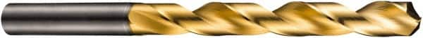 DORMER - 9.9mm 130° Solid Carbide Jobber Drill - TiN Finish, Right Hand Cut, Spiral Flute, Straight Shank, 133mm OAL, CDX Point - Exact Tooling