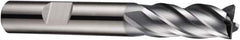 DORMER - 4 Flute Solid Carbide Roughing & Finishing Square End Mill - AlCrN Finish, Weldon Shank, 35° Helix, Centercutting, Stub Length - Exact Tooling