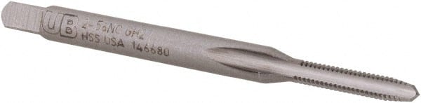 Union Butterfield - #2-56 UNC 2B/3B 2 Flute Bright Finish High Speed Steel Straight Flute Standard Hand Tap - Plug, Right Hand Thread, 1-3/4" OAL, 7/16" Thread Length, H2 Limit, Oversize - Exact Tooling